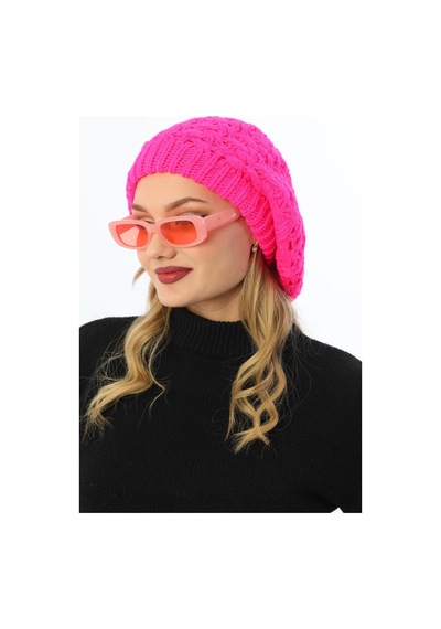 Elif İç Giyim Çift Kat Neon Pembe Kadın Ressam Bere Pembe