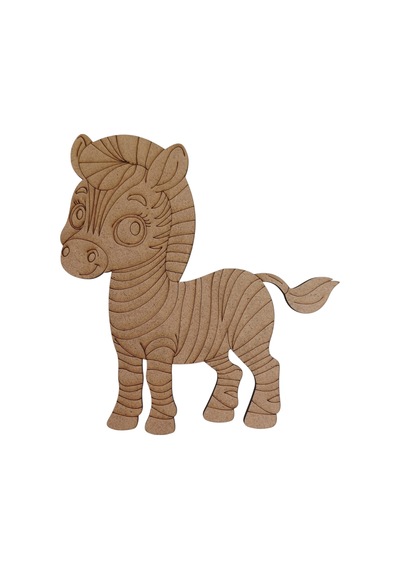 Boyanabilir Ahşap Zebra Figürü 16x15 Cm 10 Adet