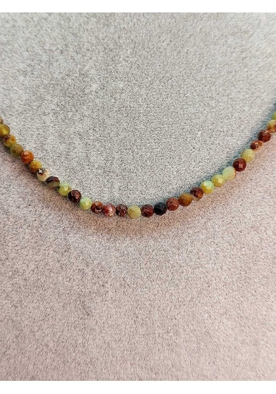 Krizopras Taşı 3mm Kolye (Sabit Klipsli) Sarı