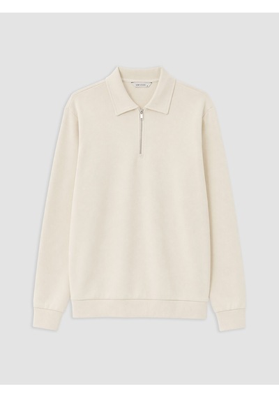 Lcw Vision Bej Polo Yaka Erkek Sweatshirt