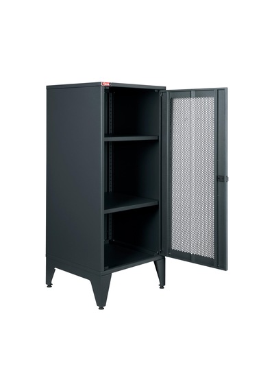 Alfahome Ziglat 1110 Serisi Perfore Kapaklı Orta Boy Kilitli Metal Dolap Gri