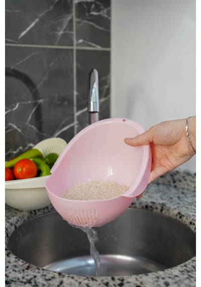 Oval Pirinç Süzgeci Sebze Meyve Yıkama Süzgeç Plastik Diğer