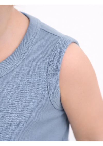 Civil Baby Organik 5 Li Sıfır Kol 3-9 Ay Çıtçıtlı Badi - Mavi