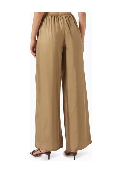 12storeez Light Brown Ipek Pantolon, Elastik Belli Rahat Mulberry Ipek Kesim Açık Kahverengi