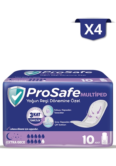 Prosafe Multiped Extra Gece 10'lu X4