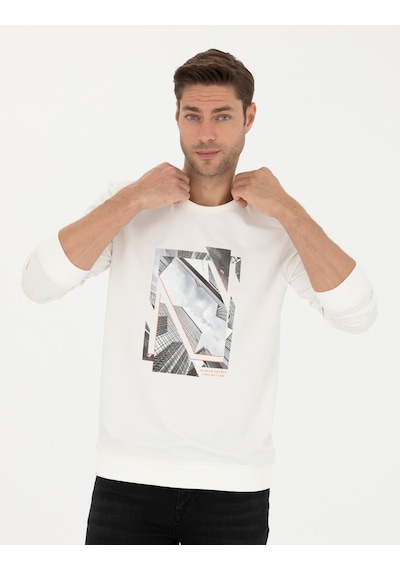 Pierre Cardin Erkek Ekru Sweatshirt 50273418-vr019 Ekru