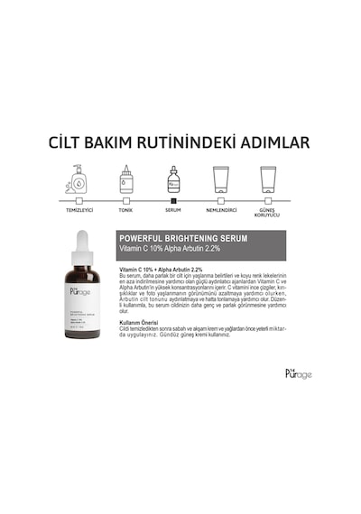 Powerful Brightening Serum Vitamin C 10% Alpha Arbutin 2.2% - Güçlü Aydınlatıcı Serum