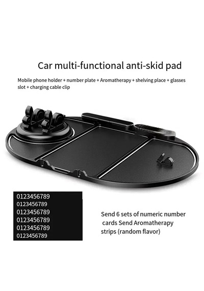 Araç İçi Kaydırmaz Ped 3d Numaratör Telefon Tutuculu Telefonluk