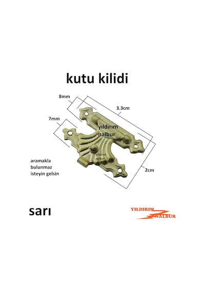 Altın Sarı Kutu Kilidi Dekoratif Klips Sandık Kilidi Hobi Kilit E