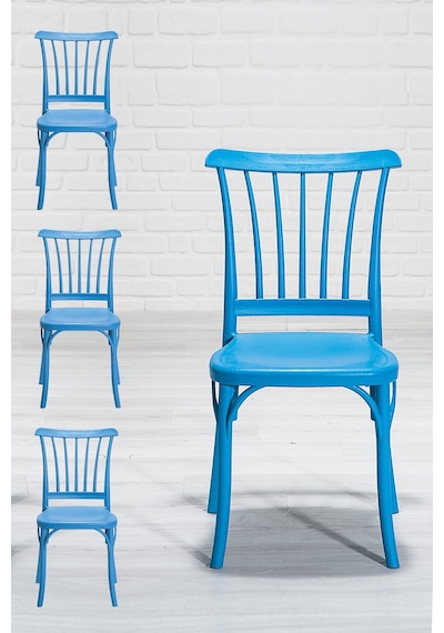 Violet Home Mutfak Sandalyesi 4 Adet Mavi