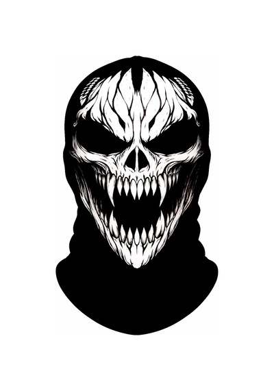 Caxis Kuru Kafa Desenli Siyah Balaklava Maske Full Face Skull Motorcu Airsoft Cosplay