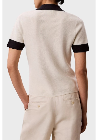 Calvin Klein Logolu % 100 Pamuk Regular Fit Polo Lv047g308gyas Bayan Polo Lv047g308g Yas Krem