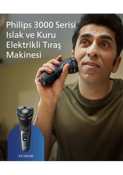 Philips 3000 Serisi Islak & Kuru Elektrikli Tıraş Makinesi - S3144/00 60 DK Philips 3000 Serisi Islak & Kuru Elektrikli Tıraş Makinesi - S3144/00 60 DK