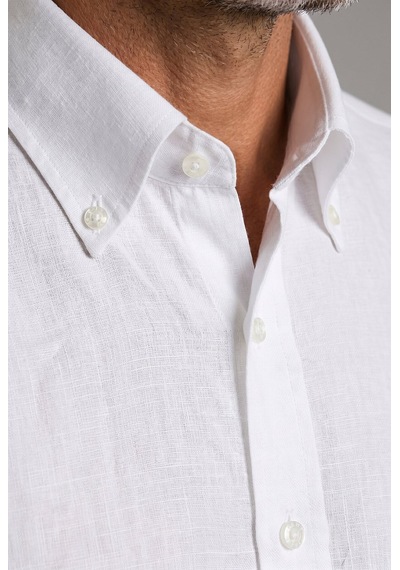 Bisse Beyaz Regular Fit Keten Gömlek Gmktn4pal224020 D01