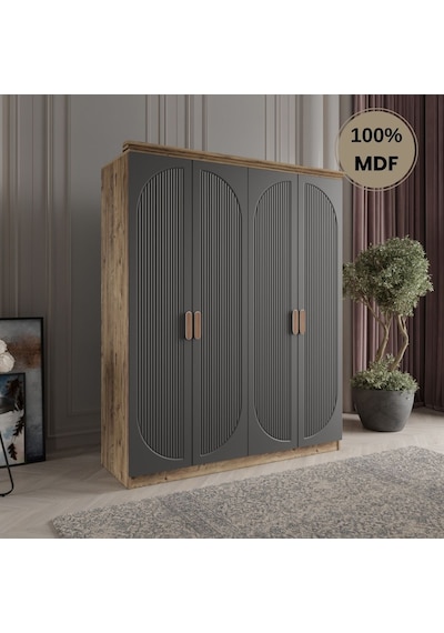 Soho 4 Kapak Mdf Gardırop Antrasit