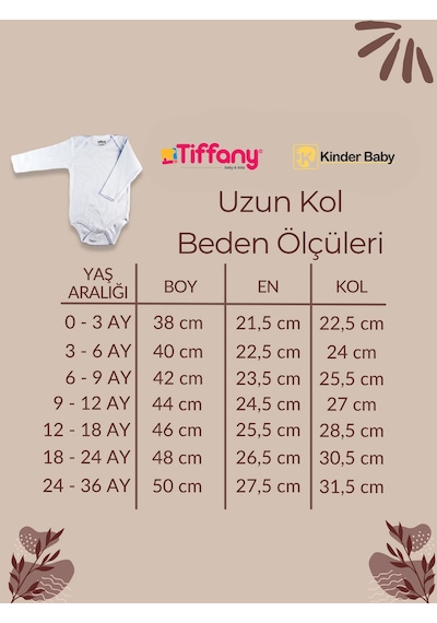 Tiffany Zarf Yaka Uzun Kol Pamuk 5'li Atlet Zıbın Çıtçıtlı Bebek Body Beyaz