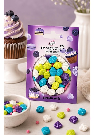Dr. Gusto Karışık Renkli Cupcake Şekilli Pasta Süsleme Şekeri Diğer