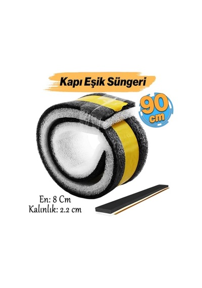 Yapışkanlı Kapı Altı Eşik Süngeri İnce Köpük Soğuk İzolasyon Bandı Fitili 90 Cm Toz Böcek Engelleme