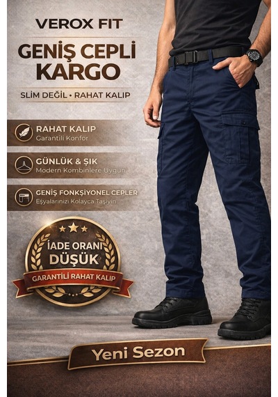 No Brand Kargo Cepli Pantolon Lacivert Lacivert