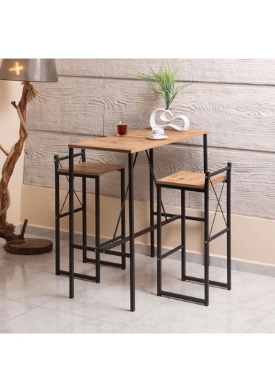 Bar Masası 100 / 45 Yemek Masası Atlantik Çam-siyah