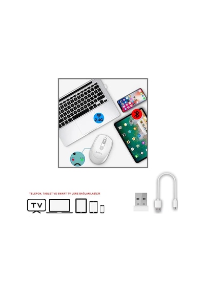 Store Bluetooth Şarj Edilebilir Kablosuz Ve Çift Mod Sessiz Mouse 800-1200-1400 Dpı