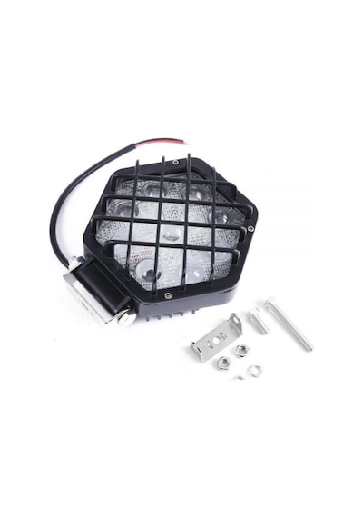 48w Altıgen Kafesli Siyah 16 LED Off Road Tekne Çalışma Lambası