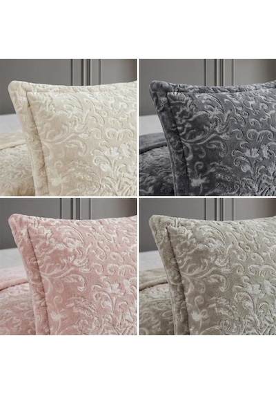Soft Battaniye Çift Kişilik 220 X 240 Krem Yastık Kılıfı Hediyeli Krem