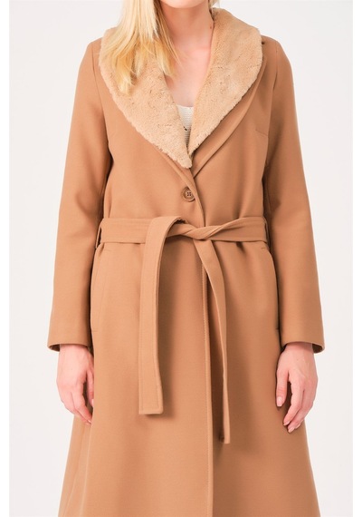 Z6671 Dewberry Bayan Palto-camel Camel
