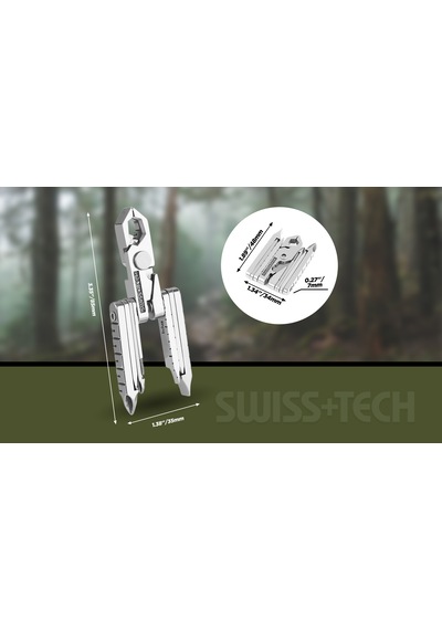 Swisstech 19-ın-1 Key Ring Micro-max Multi-tool Açık Gri