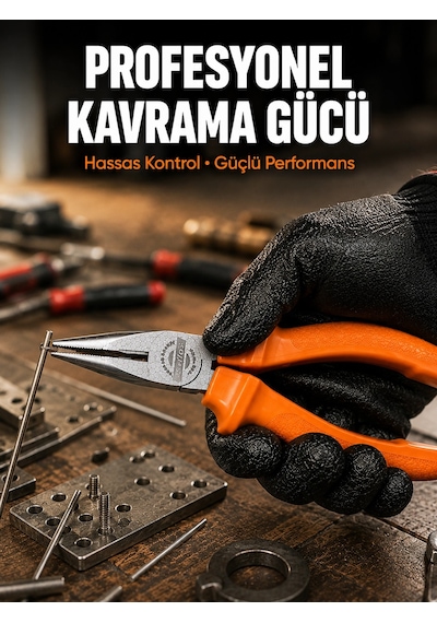 Mey İthalat Uzun İnce Çeneli Profesyonel Kargaburun Dayanıklı Çelik El Aleti