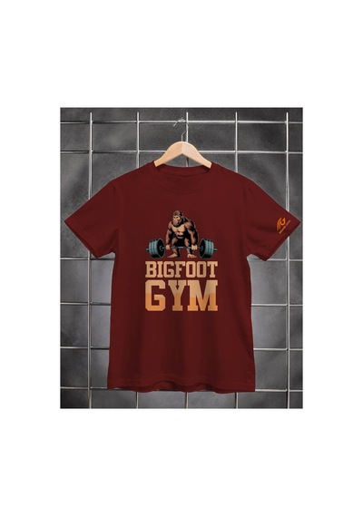 Segungear Bigfoot Erkek Regular Fit Baskılı Spor Tişört Bordo - 931634118 Bordo