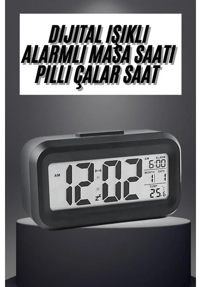 Masaüstü Saat Takvim Termometre Beyaz Siyah 4887 Renkli