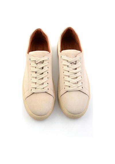 Bambi Bej Hakiki Deri Erkek Sneaker E01396009902