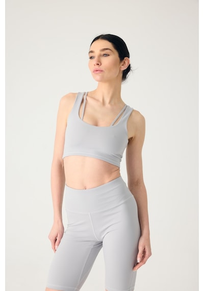 Normal People Nyra - Spor Bra / Şeftali Dokulu Peach Skin Kumaş Gri