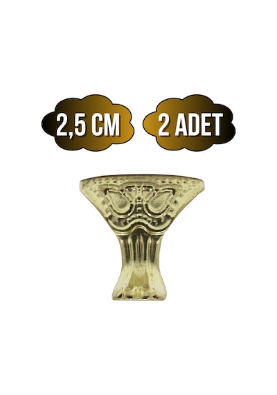 Pati Metal Ayak Çeyiz Ve Hediye Kutusu Mobilya Ayağı 2,5cm Altın 2 Adet Altın