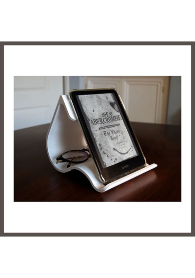 Bezos 3d Baskı Kavisli Kitap Ve Kindle Standı Okuma İstasyonu Dalgalı Kitap Tutucu Okuma Standı Beyaz Nxrlvng