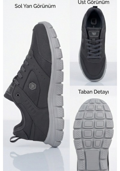 Purewalk Unisex Füme Kalın Tabanlı Spor Ayakkabı - Hafif Esnek Günlük Yürüyüş Sneaker Rahat Koşu...
