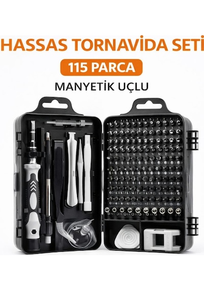 115 Parça Manyetik Uçlu Hassas Tornavida Seti