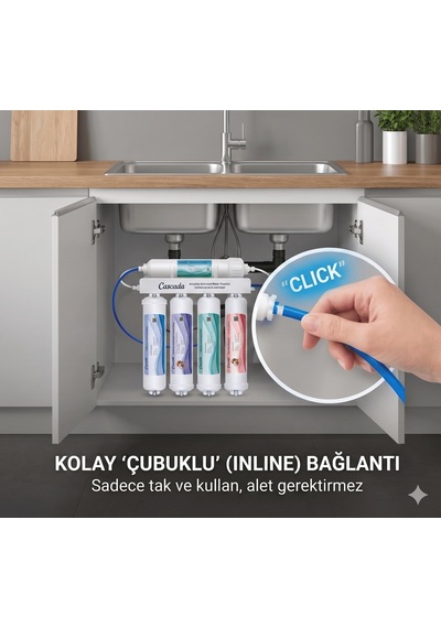 Cascada Su Arıtma Filtresi Inline Çubuklu 4'lü Ön Filtre Seti