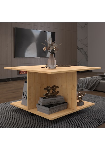 Asra Trend Kare Orta Sehpa OS002 %100 MDF Tekerlekli 4 Bölmeli Raf Takımı Safir Meşe Asra Trend Kare Orta Sehpa OS002 %100 MDF Tekerlekli 4 Bölmeli Raf Takımı Safir Meşe