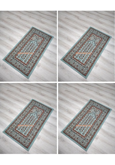4 Adet Saray Halı Asya Seccade Ince 10503Y7 Yeşil 65X115 Cm