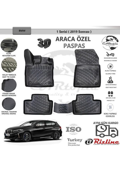 Bmw 1 Serisi F40 / 2019 Sonrası / Siyah / Rizline Paspa