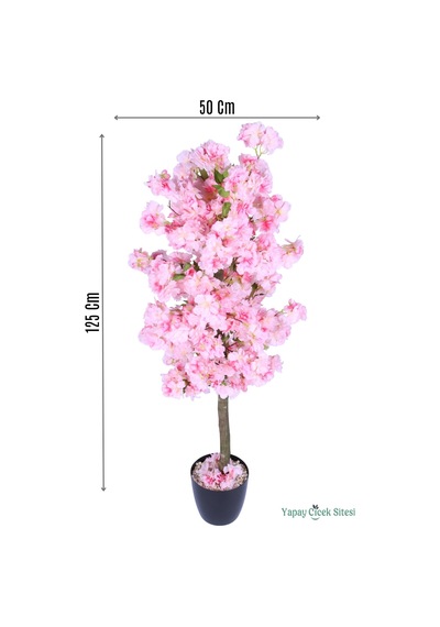Yapay Çiçek Sitesi Yapay Premium Bahar Dalı Ağacı 125 Cm Pembe Pembe