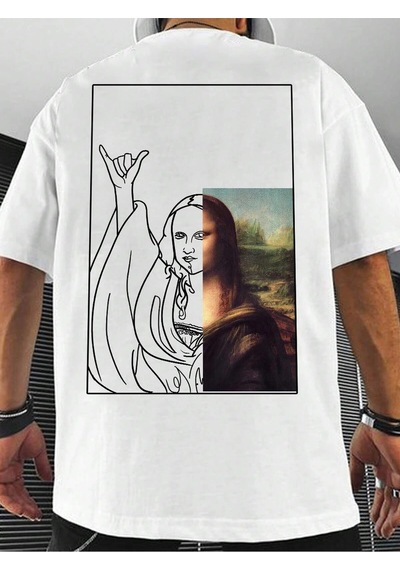 Adrift Unisex Oversize Kalıp Figürlü Grafik Harajuku Style Beyaz