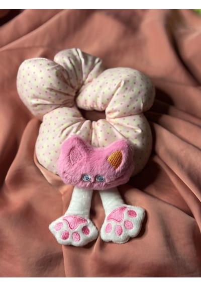 Figürlü Simit Toka - Eğlenceli Topuz Tokası - Dev Toka - Çılgın Saç Tokası Açık Pembe