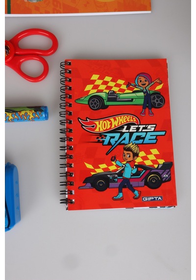 Lisanslı Hot Wheels 18 Parça Kırtasiye Seti Makas,bloknot,roket Silgi,uçlu Kalem 0.7mm Altın
