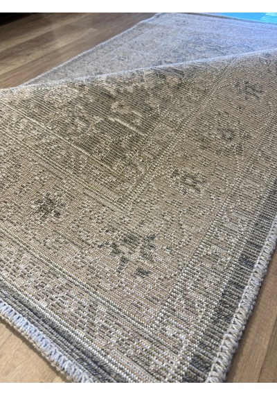 Luxess Halı Alpaca 1191 Yeşil Eskitme Desenli Makine Halısı Çok Renkli