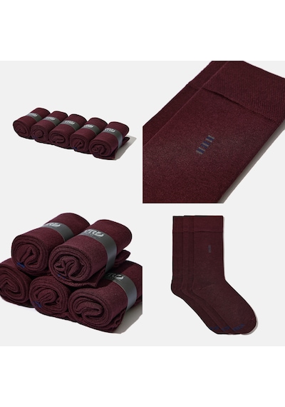 Dikişsiz Bambu Bej Erkek Çorap Kutulu 5 Çift Premium Uzun Soket Çorap Bordo