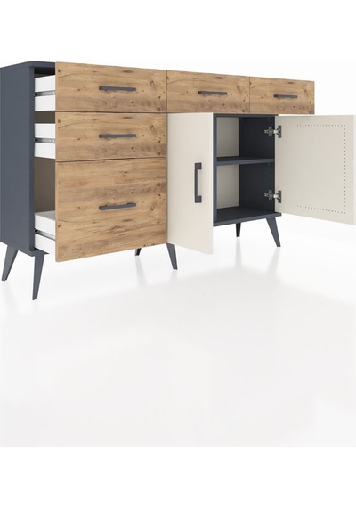 Arges Konsol 2 Raflı 5 Çekmeceli 2 Kapaklı 132x30x83 Antrasit-aytaşı/çam Aytaşı/çam Arges Konsol 2 Raflı 5 Çekmeceli 2 Kapaklı 132x30x83 Antrasit-aytaşı/çam Aytaşı/çam