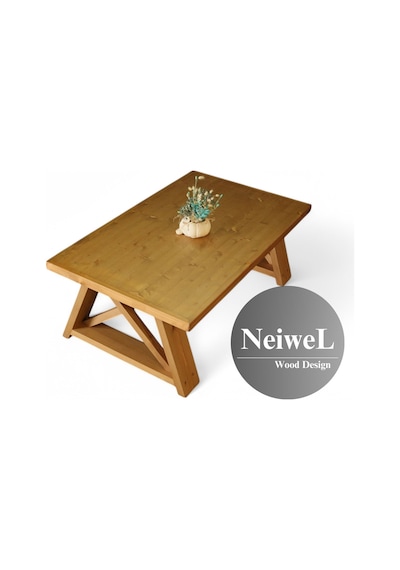 Neiwel Miar Doğal Ahşap Sehpa-70-100 Açık Ceviz